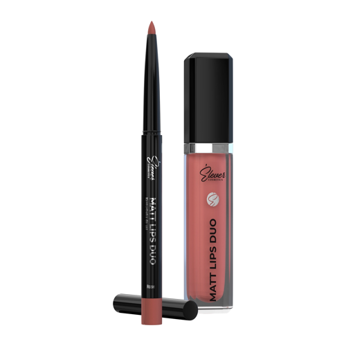 Elever Cosmetics - Matt Lips Duo - Pomadka i Konturówka do Ust - Rose - 7,5g+0,28g