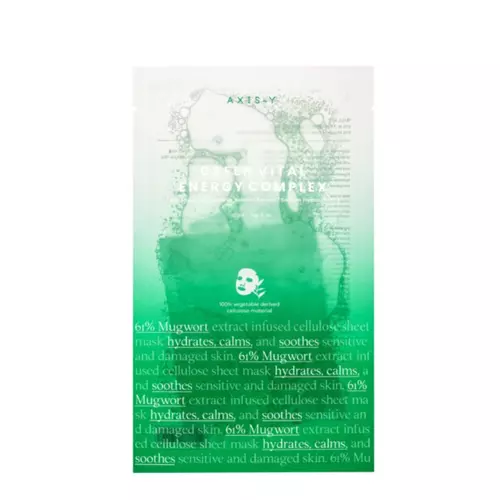 Axis-y - Mugwort Green Vital Energy Complex Sheet Mask - Witalizująca Maska do Twarzy w Płachcie - 27ml OUTLET