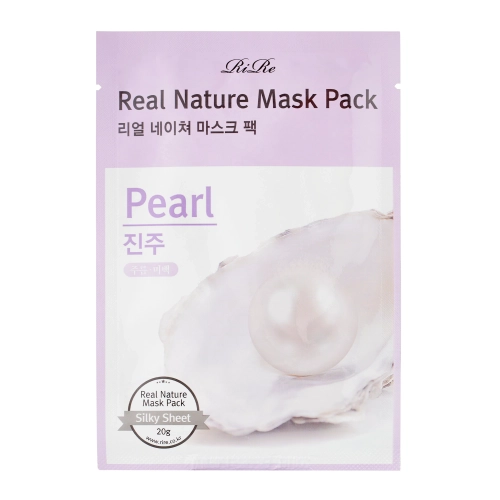 RiRe - Real Nature Mask Pack Pearl - Nawilżająco-Rozjaśniająca Maska w Płachcie do Twarzy - 1szt/20g OUTLET