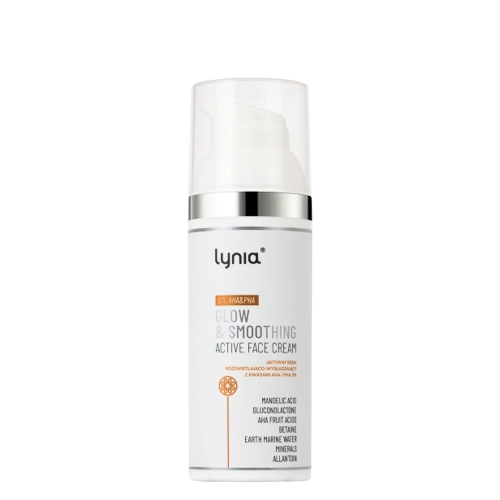 Lynia - Aktywny Krem Rozświetlająco-Wygładzający z Kwasami AHA i PHA 5% - 50ml