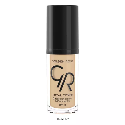 Golden Rose - Total Cover 2 in 1 Foundation & Concealer - Kryjący Podkład i Korektor 2 w 1 - Kolor 02 - 30ml