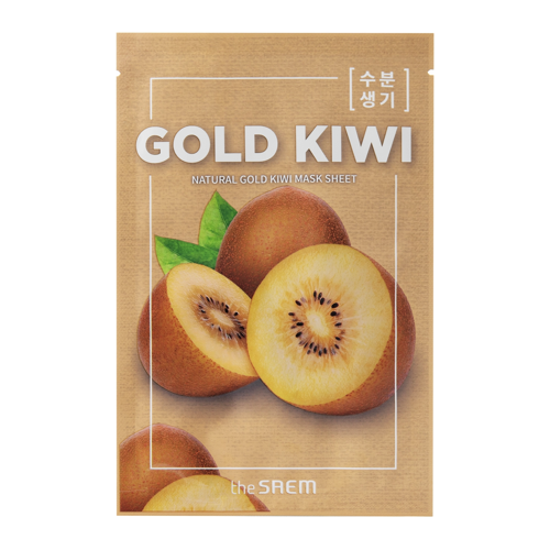 The Saem - Natural Mask Sheet Gold Kiwi - Maska w Płachcie z Wyciągiem ze Złotego Kiwi - 21ml