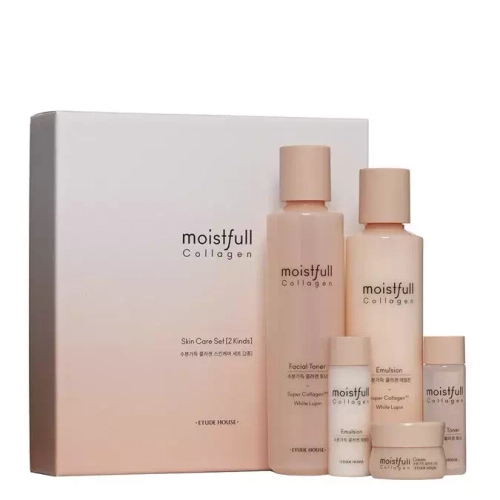 Etude House - Moistfull Collagen Skin Care Set - Zestaw do Pielęgnacji Skóry z Kolagenem - 200ml+25ml+180ml+25ml+10ml