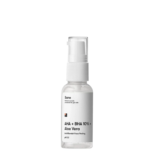 Sane - Aloe Vera Peeling Solution - Peeling do Twarzy z Ekstraktem z Aloesu + AHA + BHA 10% - 30ml