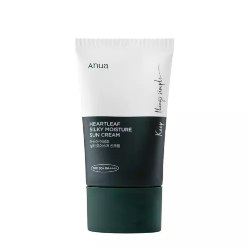 Anua - Heartleaf Silky Moisture Sun Cream SPF50+/PA++++ - Nawilżający Krem do Twarzy z Filtrem - 50ml