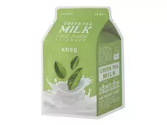 A'pieu - Milk One Pack - Green Tea Milk - Maseczka w Płacie do Twarzy z Ekstraktem Zielonej Herbaty - 21g