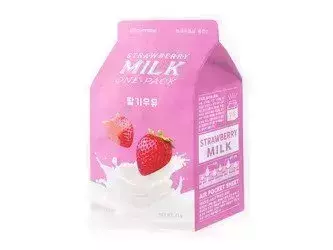 A'pieu - Milk One Pack Mask - Strawberry - Rozjaśniająca Maska w Płacie - 21g