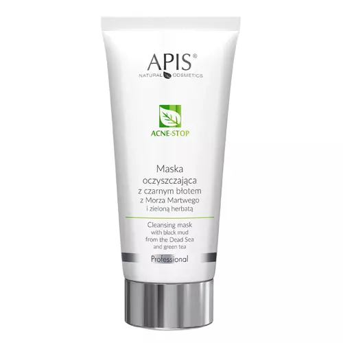 Apis - Professional - Acne-Stop - Cleansing Mask with Black Mud from the Dead Sea and Green Tea - Maska Oczyszczająca z Czarnym Błotem z Morza Martwego i Zieloną Herbatą - 200ml