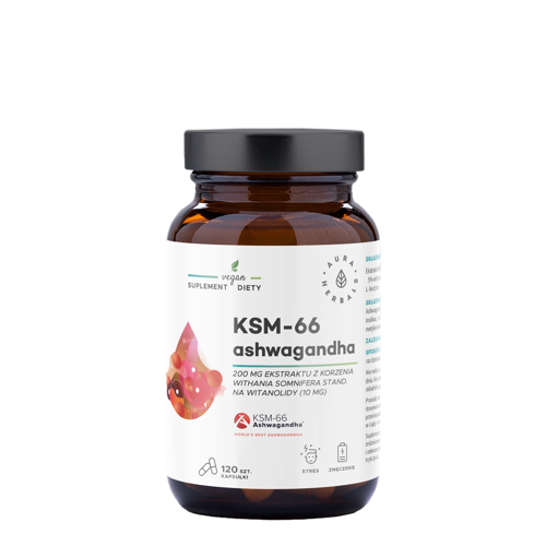 Aura Herbals - Ashwagandha KSM-66 Korzeń 200 mg - Kapsułki - 120 szt.