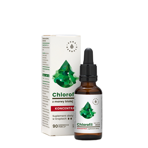 Aura Herbals - Chlorofil z Morwy Białej  Koncentrat - Krople - 30ml