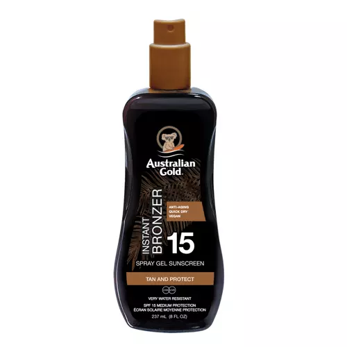 Australian Gold - Spray Gel with Bronzer SPF15 - Żel w Sprayu do Opalania z Naturalnym Bronzerem - 100ml