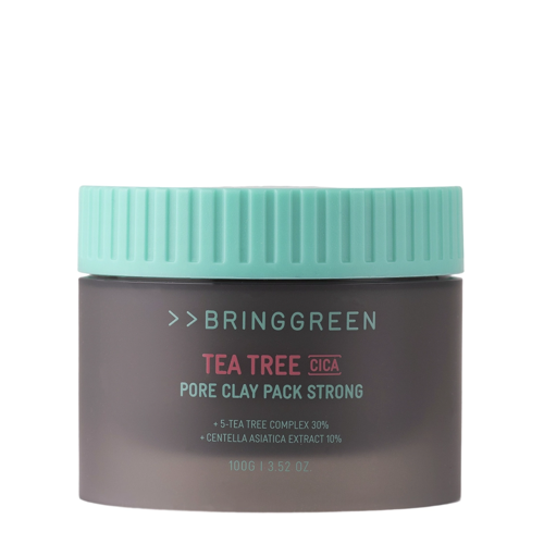 Bring Green - Tea Tree Cica Pore Clay Pack Strong - Silnie Oczyszczająca Maska Glinkowa do Twarzy - 100g