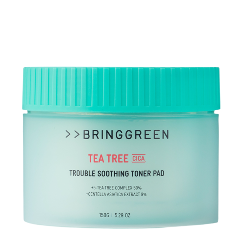 Bring Green - Tea Tree Cica Trouble Soothing Toner Pad - Kojące Płatki do Twarzy - 90szt./150g