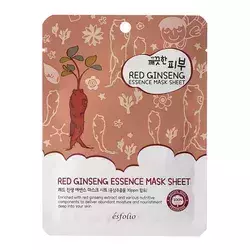 Esfolio - Pure Skin Red Ginseng Essence Mask Sheet - Maska w Płachcie do Twarzy z Ekstraktem z Czerwonego Żeńszenia- 25ml