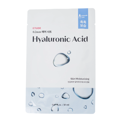 Etude House - 0.2mm Therapy Air Mask - Hyaluronic Acid - Nawilżająca Maska z Kwasem Hialuronowym - 20ml