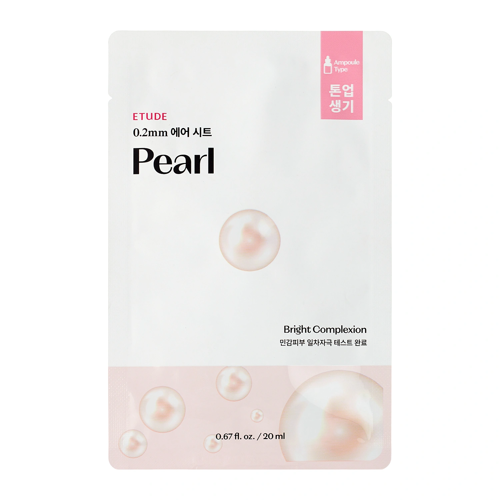 Etude House  - 0.2mm Therapy Air Mask - Pearl - Wygładzająco - Rozświetlająca Maseczka -  20ml