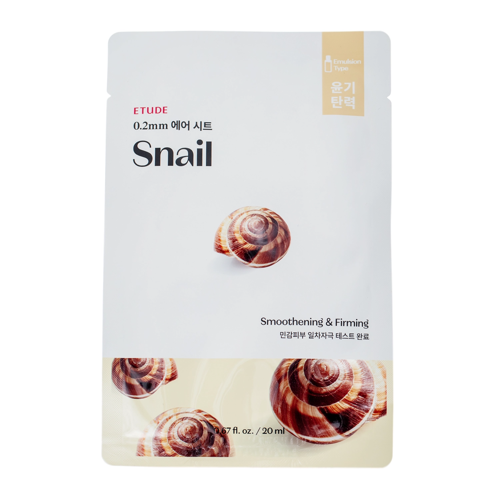 Etude House  - 0.2mm Therapy Air Mask - Snail - Maska ze Śluzem Ślimaka - 20ml