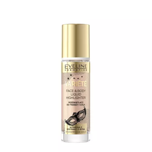 Eveline Cosmetics - Variete - Płynny Rozświetlacz do Twarzy i Ciała - 01 Champagne Gold - 30ml