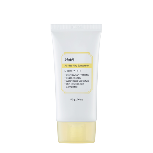 Klairs - All-Day Airy Sunscreen SPF50+ PA++++ - Lekki Ochronny Żel-Krem Do Twarzy  - 50g