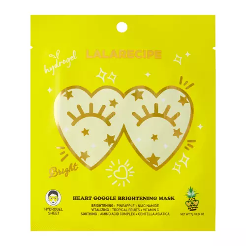 LalaRecipe - Heart Goggle Brightening Mask - Rozjaśniająca Maska w Płachcie pod Oczy - 7g