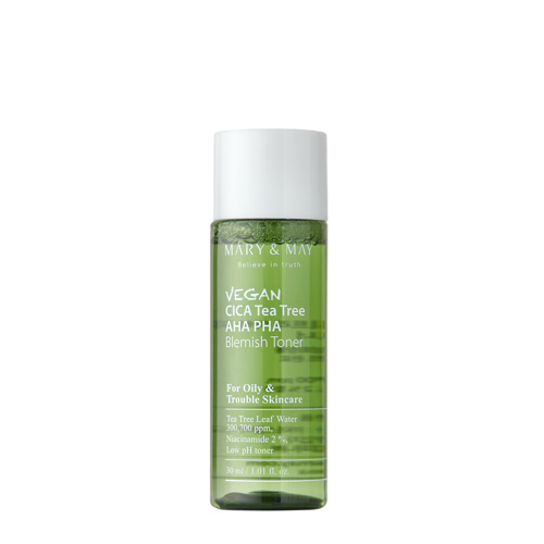 Mary&May - Vegan CICA Tea Tree AHA PHA Toner - Wegański Tonik z Kwasami - 30ml