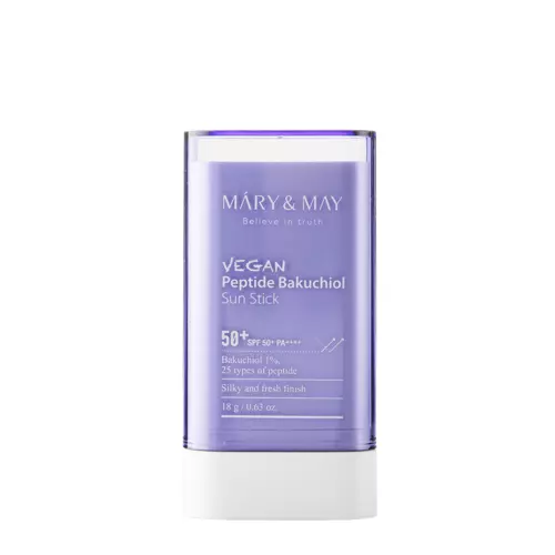 Mary&May - Vegan Peptide Bakuchiol Sun Stick SPF50+/PA++++ - Sztyft Przeciwsłoneczny z Peptydami - 18g 