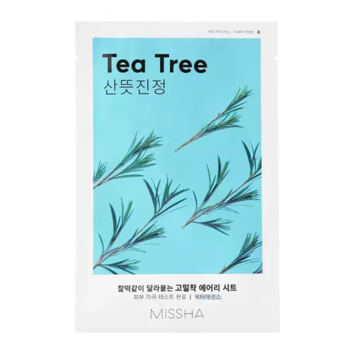 Missha - Airy Fit Sheet Mask - Tea Tree - Łagodząca Maseczka w Płachcie - 19g