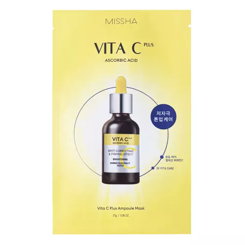 Missha - Vita C Plus Spot Correcting & Firming Ampoule Sheet Mask -  Rozjaśniająca Maska w Płachcie z Witaminy C - 27g