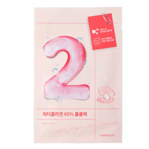 Numbuzin - No.2 - Water Collagen 65% Voluming Sheet Mask - Maska w Płachcie z Kolagenem - 33g