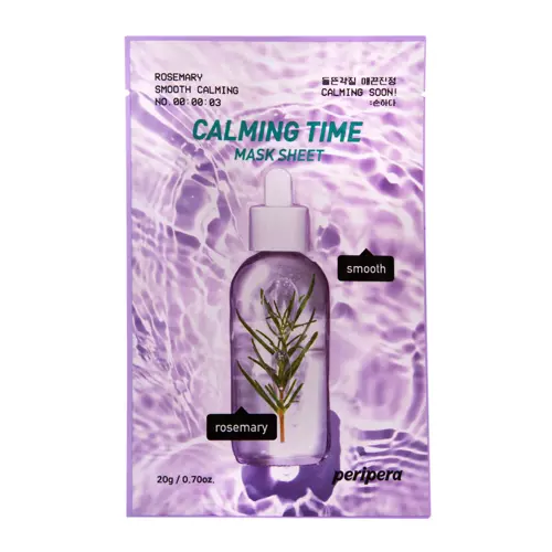 Peripera - Calming Time Mask Sheet Rosemary Smooth Calming - Wygładzająca Maska w Płachcie z Rozmarynem - 20g