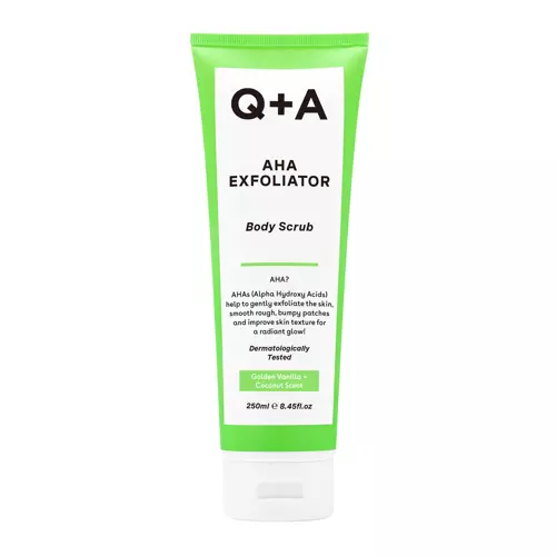 Q+A - AHA Exfoliator Body Scrub - Wygładzający Peeling do Ciała z Kwasami AHA - 250ml