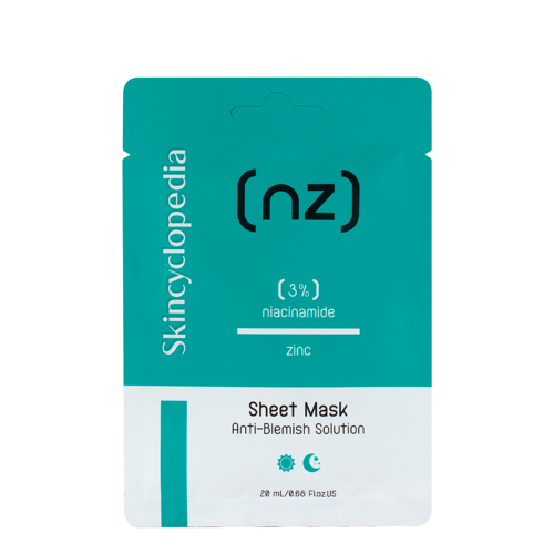 Skincyclopedia - Sheet Mask Niacinamide 3% Zinc - Maska w Płachcie Przeciwdziałająca Niedoskonałościom -1szt/20ml