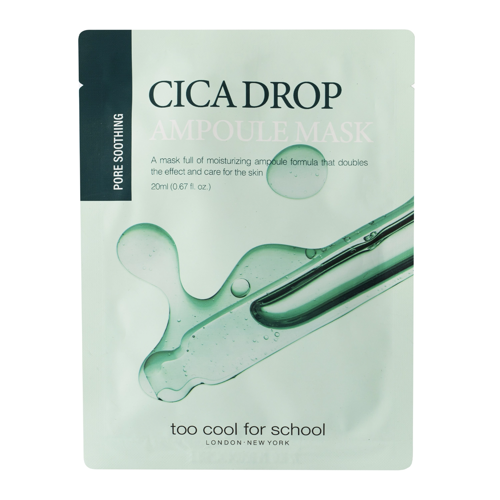 Too Cool for School - Drop Ampoule Mask Sheet Cica Drop Ampoule - Kojąca Maska do Twarzy w Płachcie - 1szt/20g