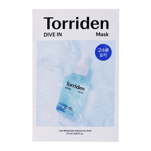 Torriden - Dive-In - Low Molecule Hyaluronic Acid Mask - Maseczka w Płachcie z Niskocząsteczkowym Kwasem Hialuronowym i Pantenolem - 1szt.