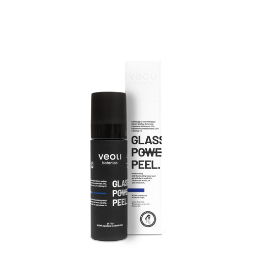 Veoli Botanica - Glass Skin Power Peel - Nawilżająco - Rozświetlający Żelowy Peeling do Twarzy - 30ml