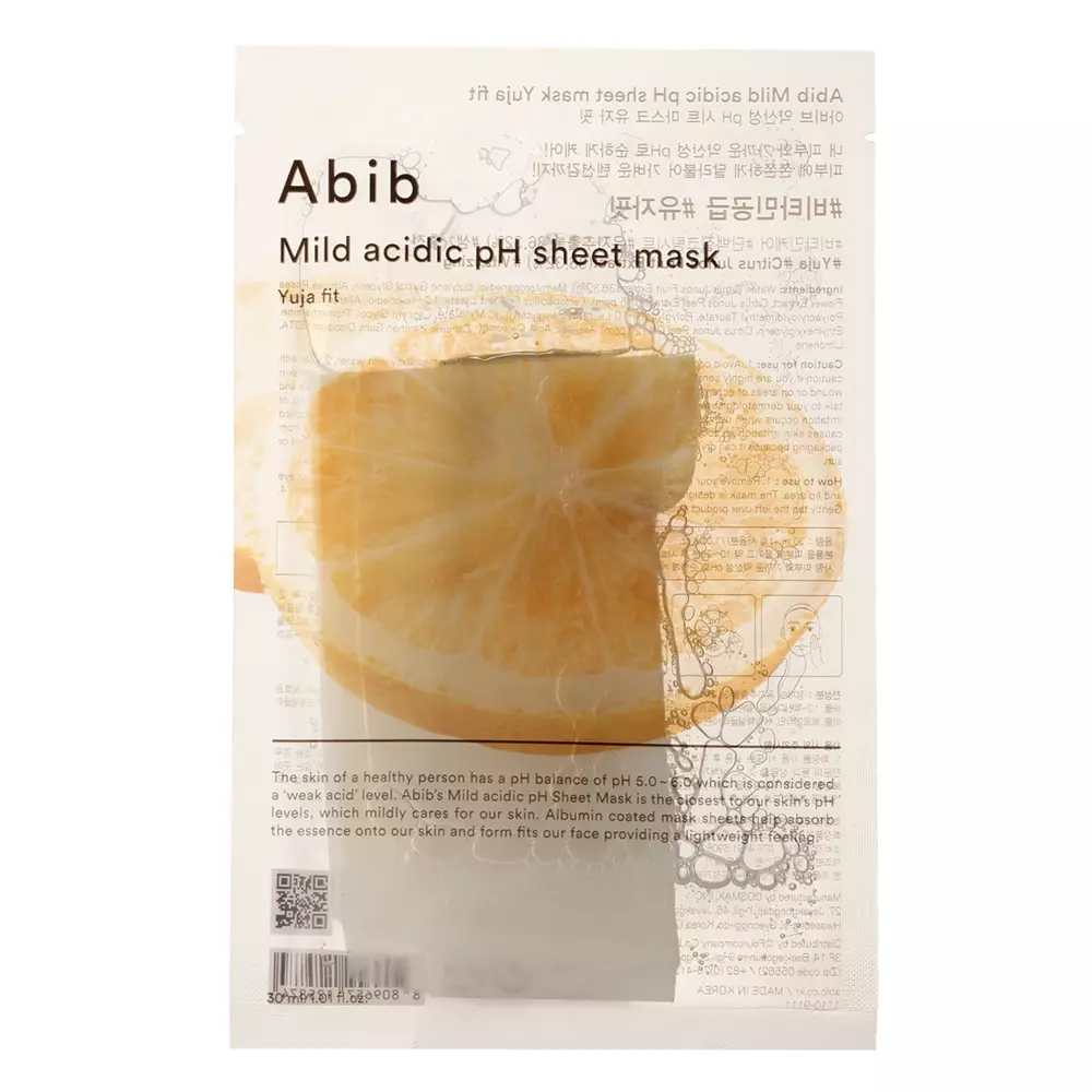 Abib - Mild Acidic pH Sheet Mask Yuja Fit - Rewitalizująca Maska w Płachcie - 30ml