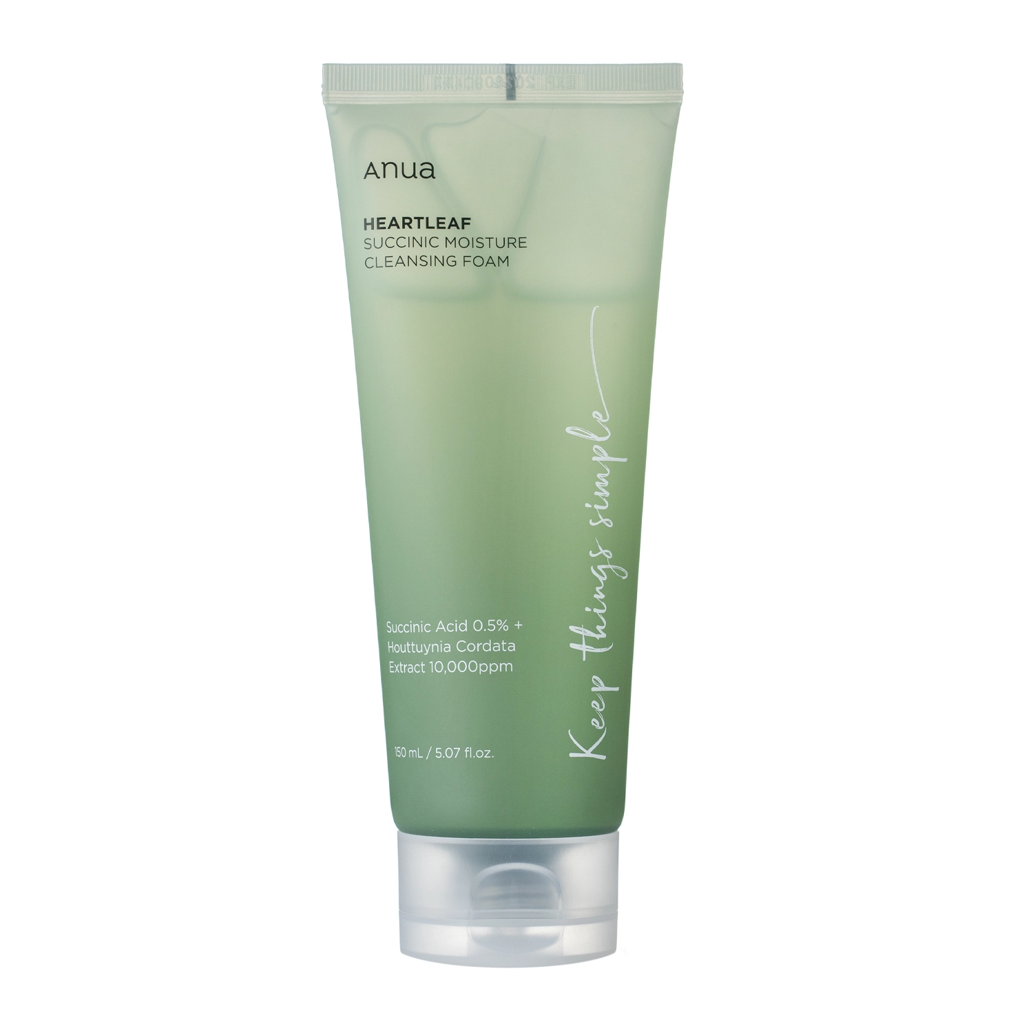 Anua - Heartleaf Succinic Moisture Cleansing Foam - Kojąca Pianka do Oczyszczania Twarzy - 150ml 