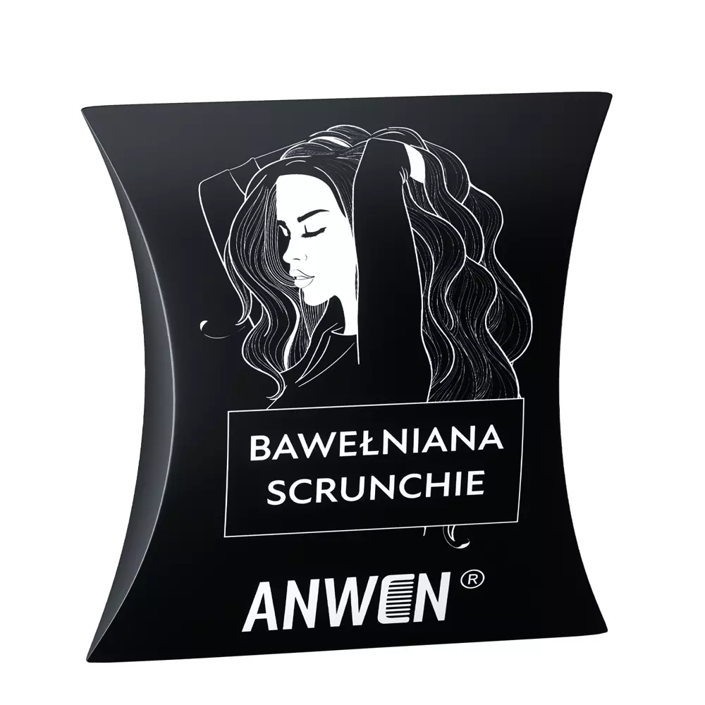 Anwen - Bawełniana Scrunchie - Czarna Gumka do Włosów