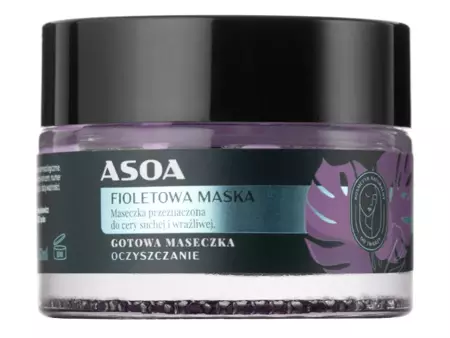 Asoa - Gotowa Maseczka do Twarzy - Fioletowa Glinka - 50ml