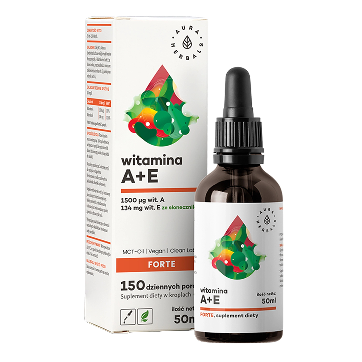 Aura Herbals - Witamina A + E - Krople - 30ml