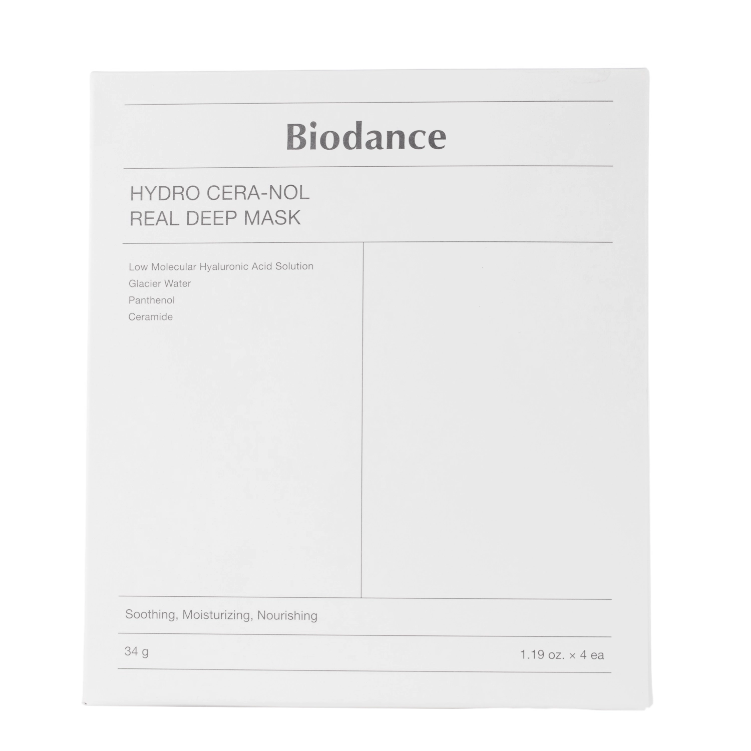 Biodance - Hydro Cera-nol Real Deep Mask Set - Zestaw Nawilżających Masek Kolagenowych do Twarzy - 4szt/34g