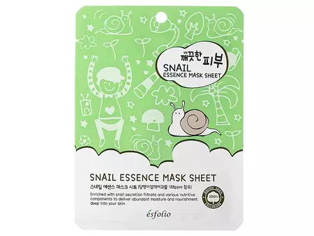 Esfolio - Pure Skin Snail Essence Mask - Maska w Płacie ze Śluzem Ślimaka - 25ml