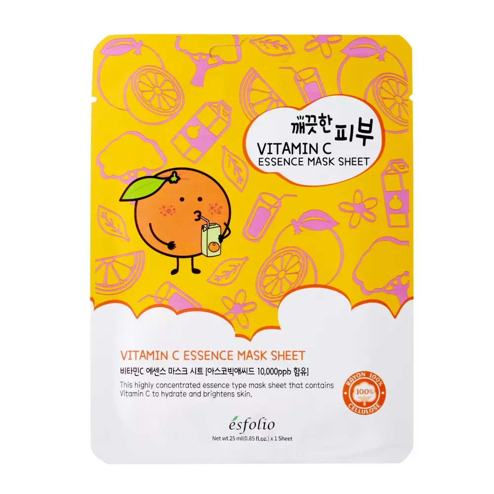 Esfolio - Pure Skin Vitamin C Essence Mask Sheet - Maseczka w Płachcie - 25ml