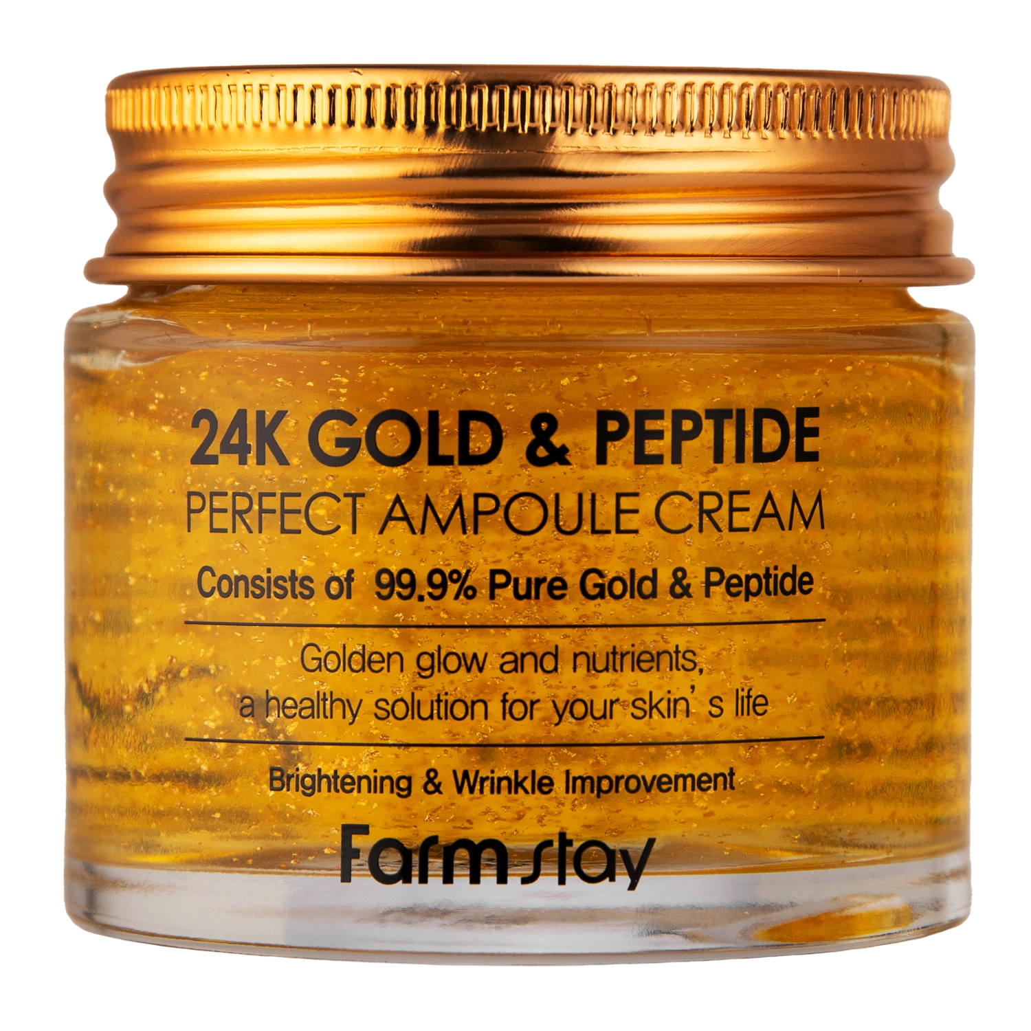 Farmstay - 24K Gold & Peptide Perfect Ampoule Cream - Kremowa Ampułka do Twarzy z Peptydami - 80ml