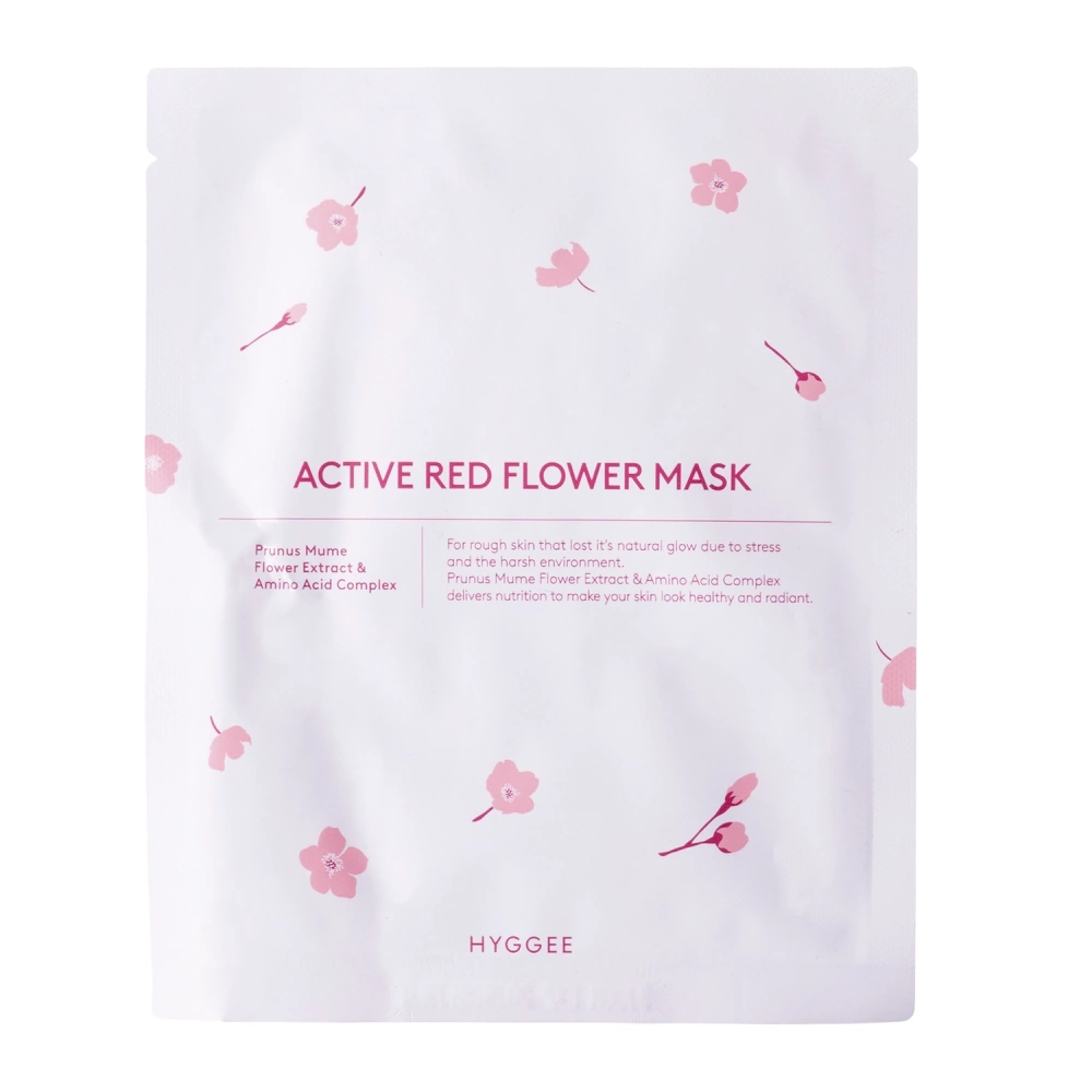 Hyggee - Active Red Flower Mask - Rewitalizująca Maska do Twarzy w Płachcie - 1szt/35ml