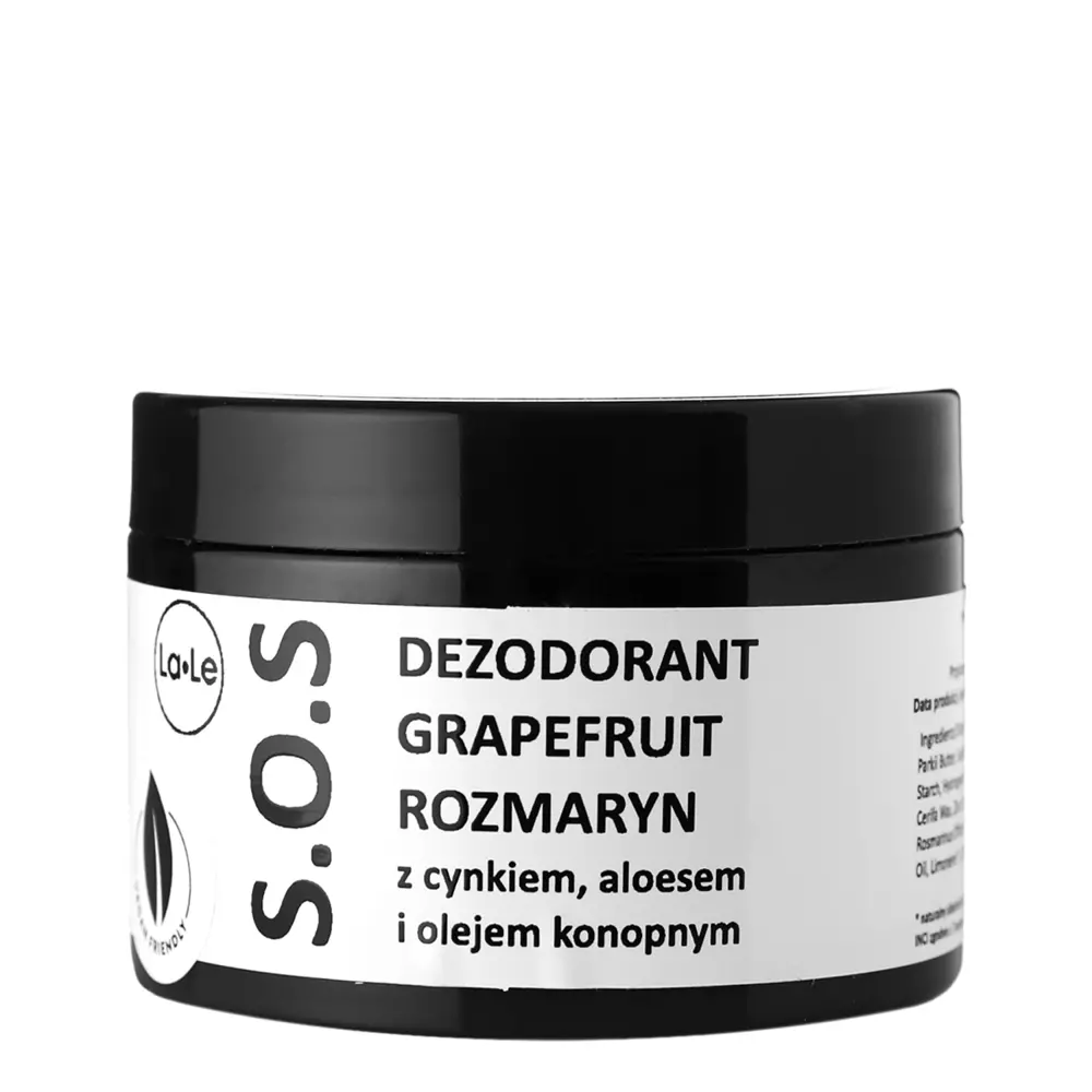 La-Le - Dezodorant Grapefruit - Rozmaryn z Cynkiem, Aloesem i Olejem Konopnym - 120ml