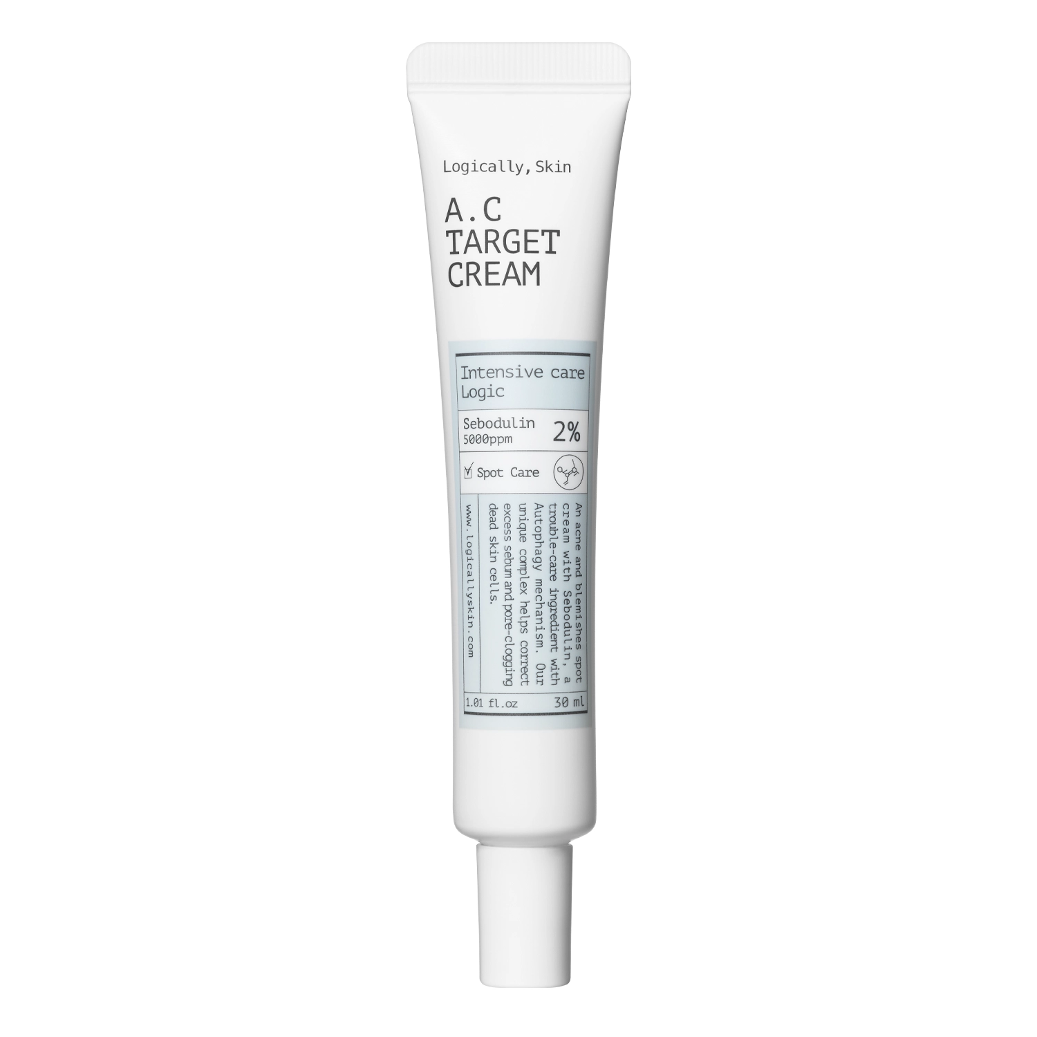 Logically, Skin - A.C Target Cream - Kojący Krem Punktowy na Niedoskonałości - 30ml