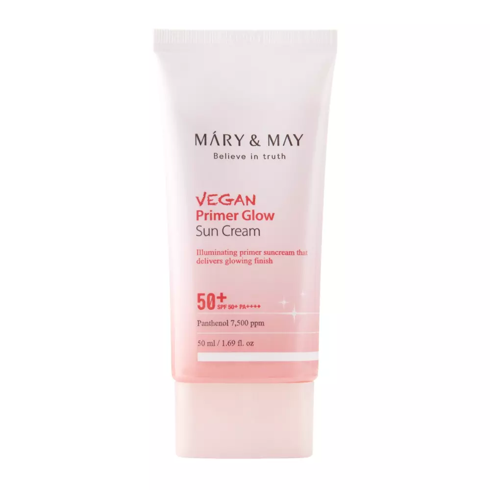 Mary&May - Vegan Primer Glow Sun Cream SPF50+/PA++++ - Przeciwsłoneczny Rozświetlający Primer - 50ml 