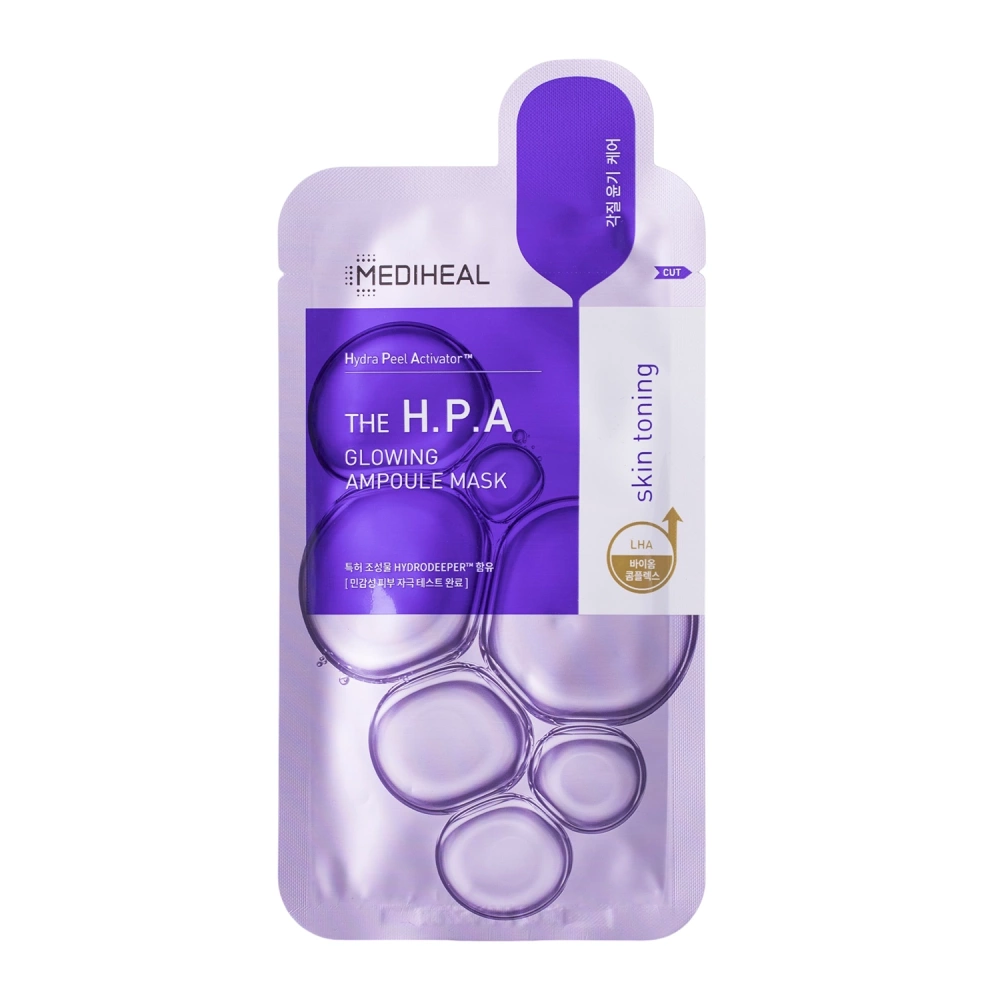 Mediheal - The H.P.A Glowing Ampoule Mask - Wygładzająco-Rozświetlająca Maska do Twarzy w Płachcie - 1szt/25ml