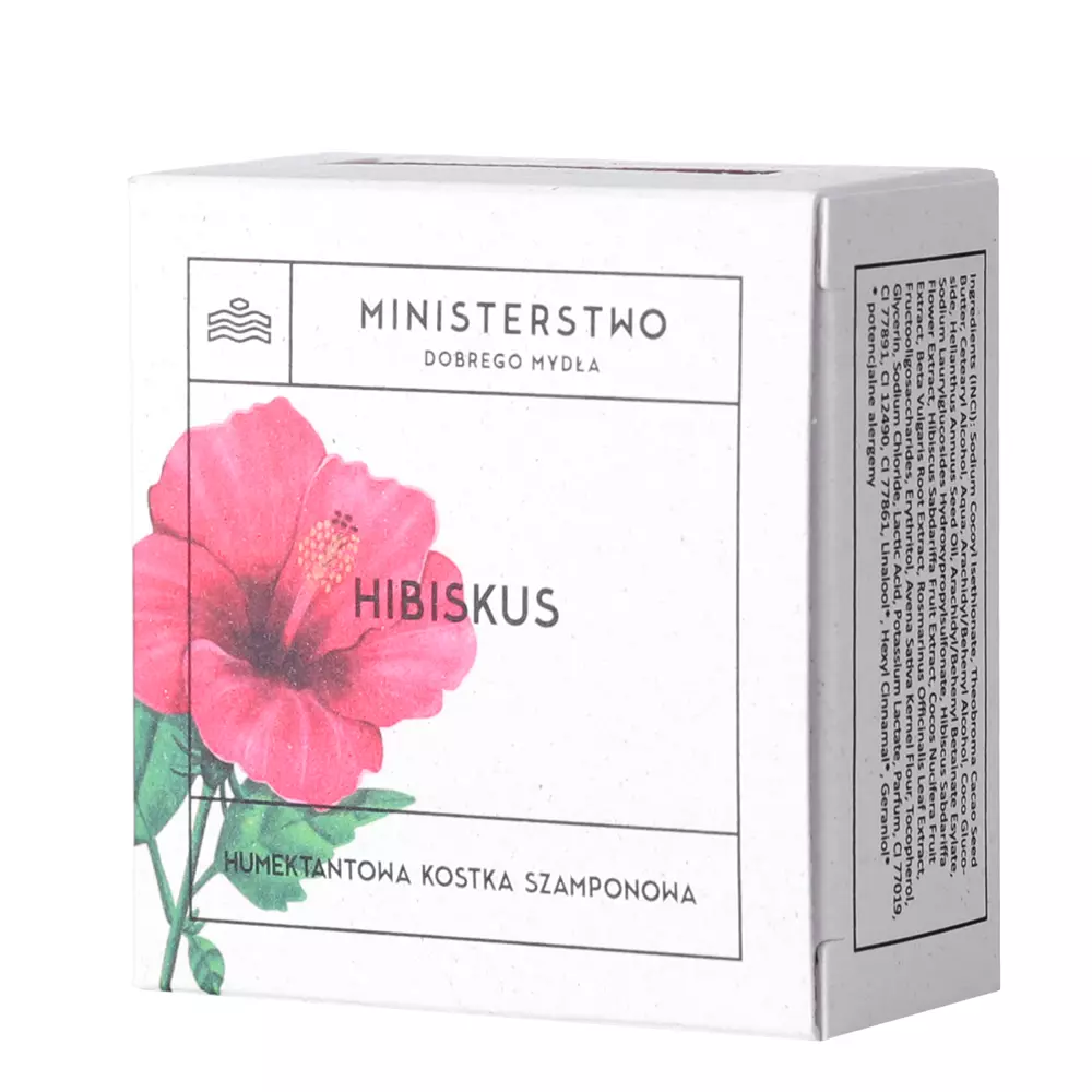 Ministerstwo Dobrego Mydła - Humektantowy Szampon w Kostce - Hibiskus - 85g